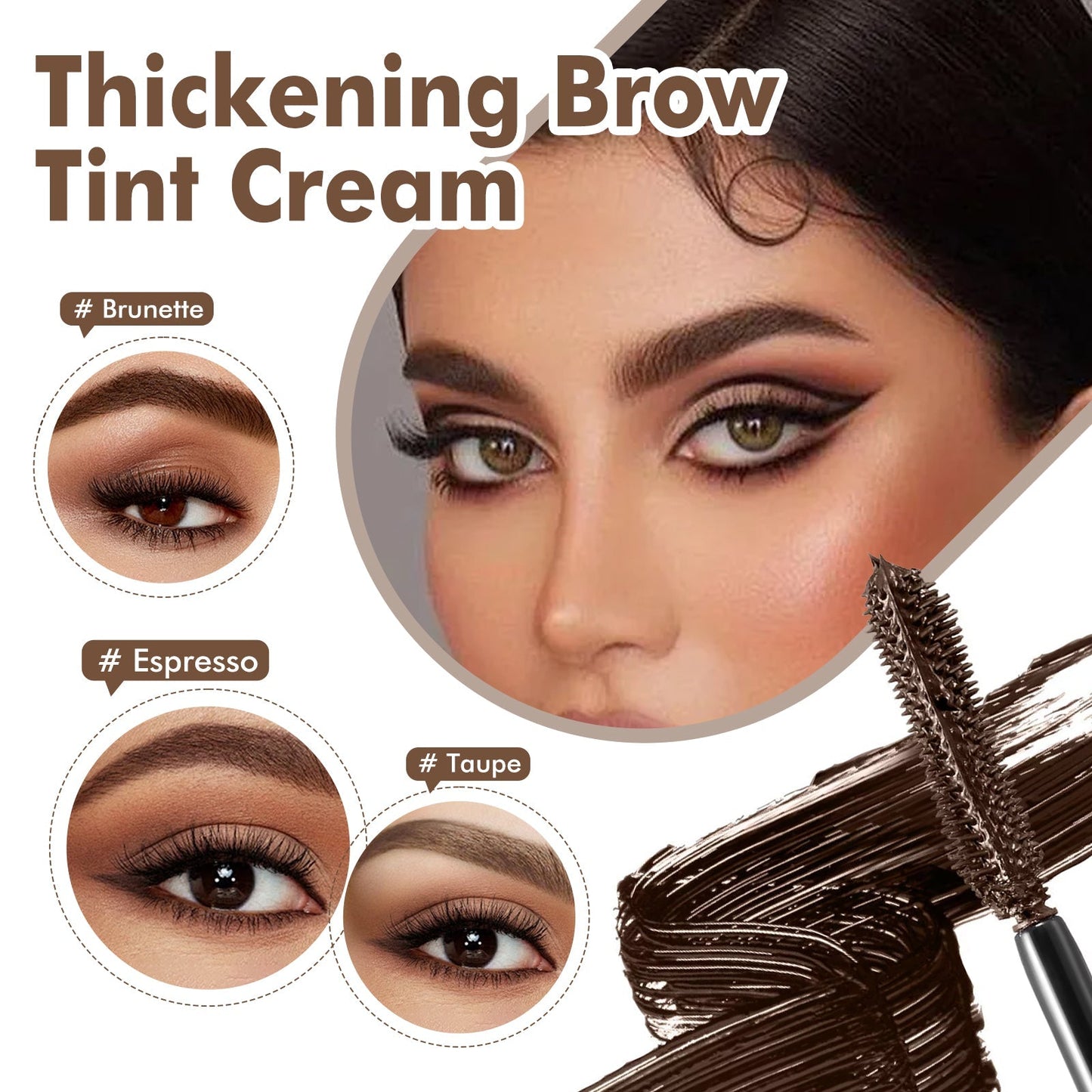 EELHOE Fiber Eyebrow Dye — Waterproof Natural 3D Brow Color with Hyaluronic Acid & Avocado Oil, 5 Shades