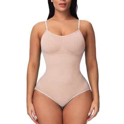 Non steel ring one-piece bra three-dimensional chest support body shaping and abdominal compression