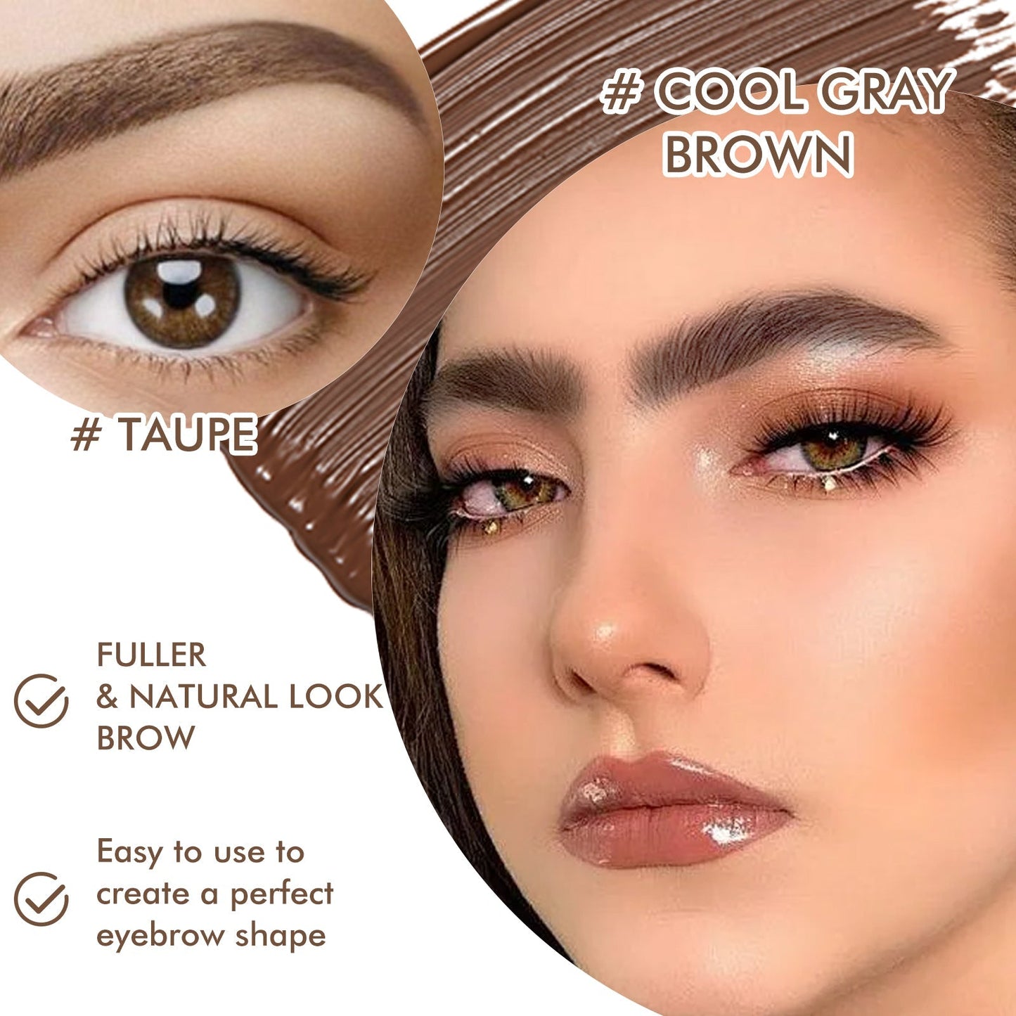 EELHOE Fiber Eyebrow Dye — Waterproof Natural 3D Brow Color with Hyaluronic Acid & Avocado Oil, 5 Shades