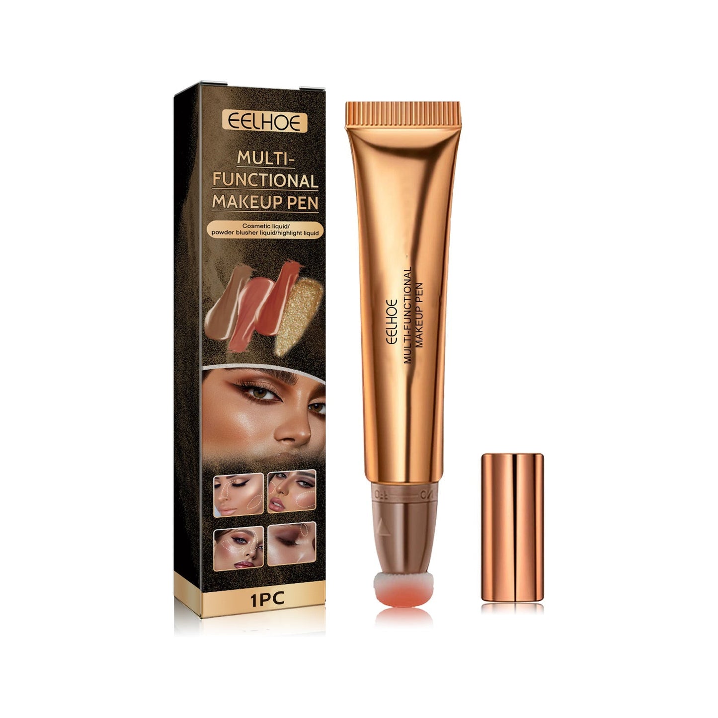 EELHOE 4-in-1 Makeup Pen — Highlight, Contour, Blush & Glow Stick