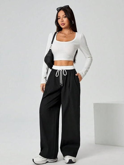 Women's Wide Leg Casual Black Pant || Hip Hop Pant