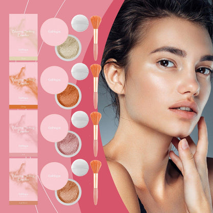 EELHOE Beige Setting Powder with Brush — Matte Finish, Breathable & Long-Lasting Loose Powder