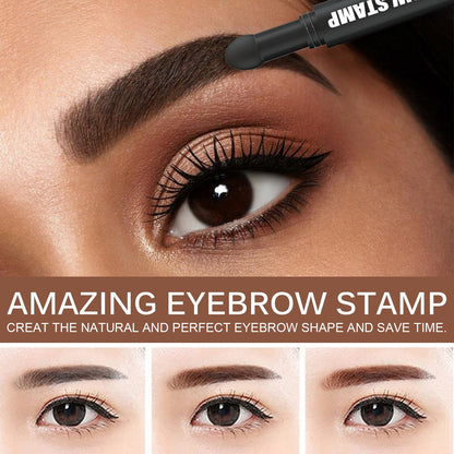 EELHOE Waterproof Eyebrow Pencil Kit — Natural Hairline Brow Stamp Pen with Stencil Card & Brush
