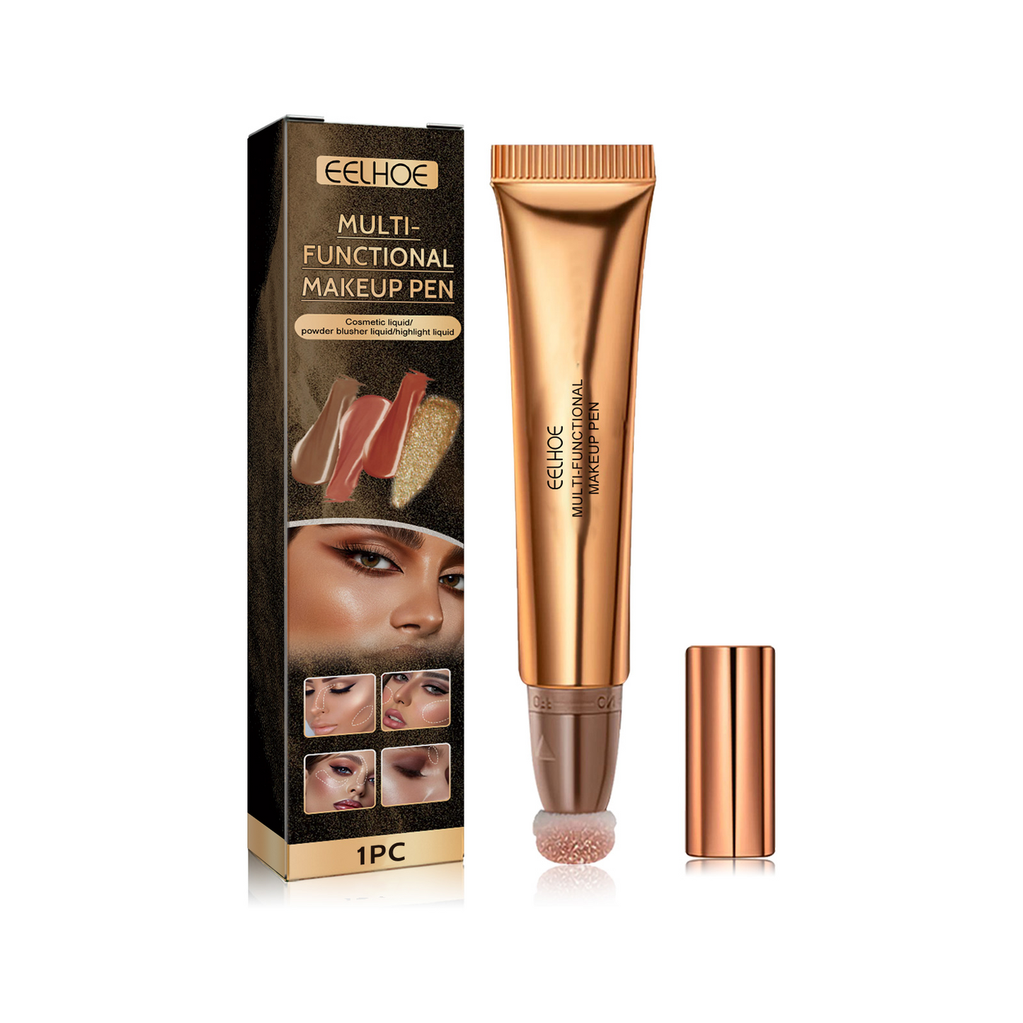 EELHOE 4-in-1 Makeup Pen — Highlight, Contour, Blush & Glow Stick