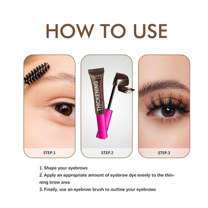 EELHOE Fiber Eyebrow Dye — Waterproof Natural 3D Brow Color with Hyaluronic Acid & Avocado Oil, 5 Shades