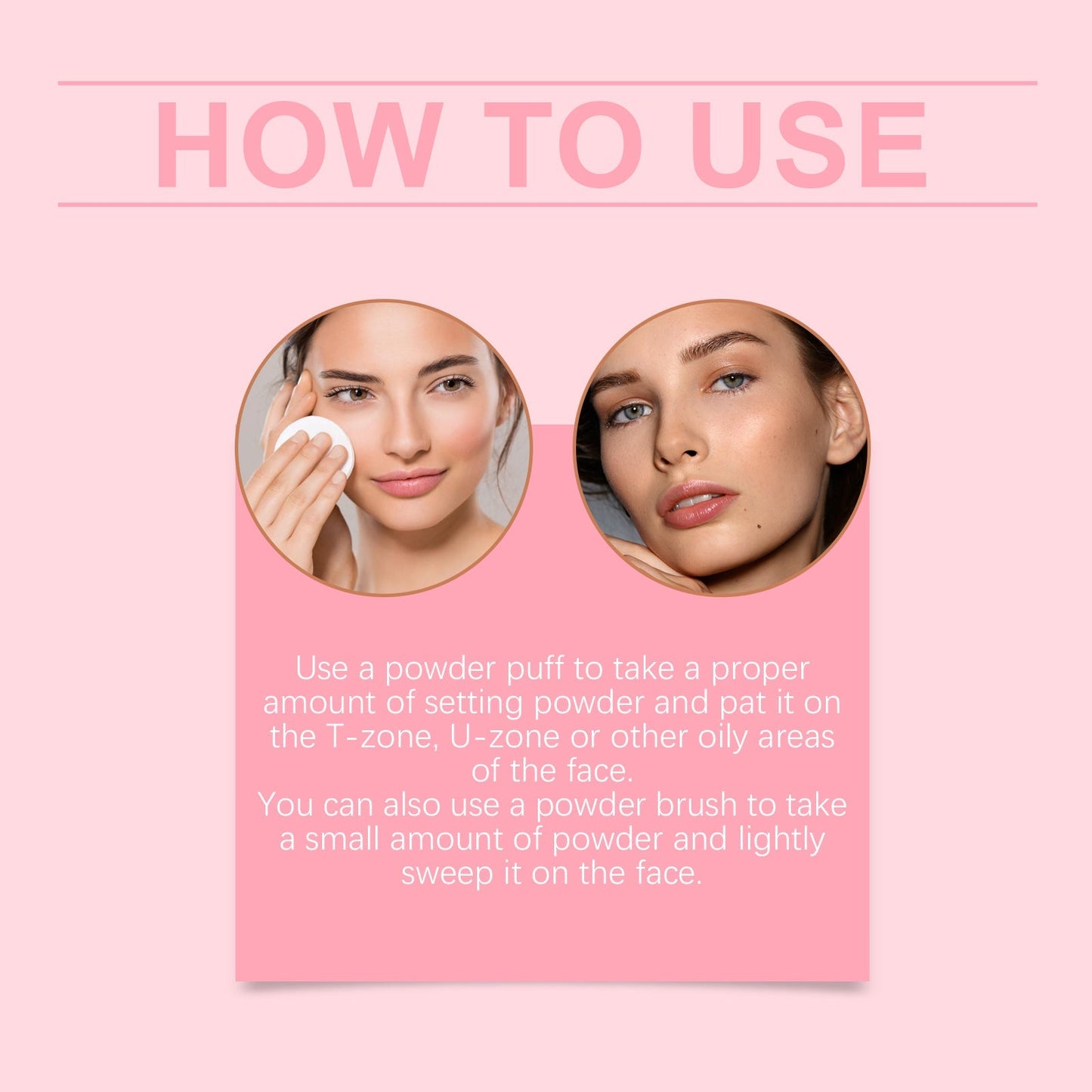 EELHOE Beige Setting Powder with Brush — Matte Finish, Breathable & Long-Lasting Loose Powder