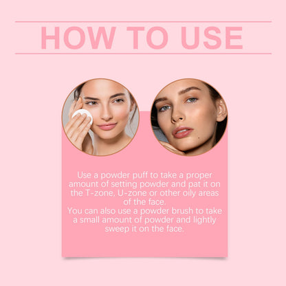 EELHOE Beige Setting Powder with Brush — Matte Finish, Breathable & Long-Lasting Loose Powder