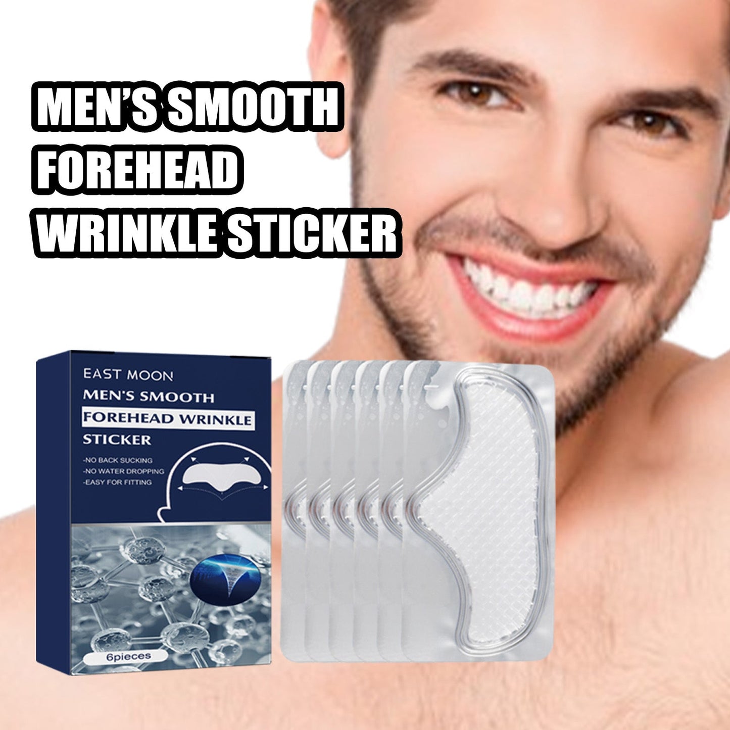 East Moon Men's Anti-Wrinkle Forehead Patch — Firming, Fine Line & Wrinkle Reduction Skin Patch