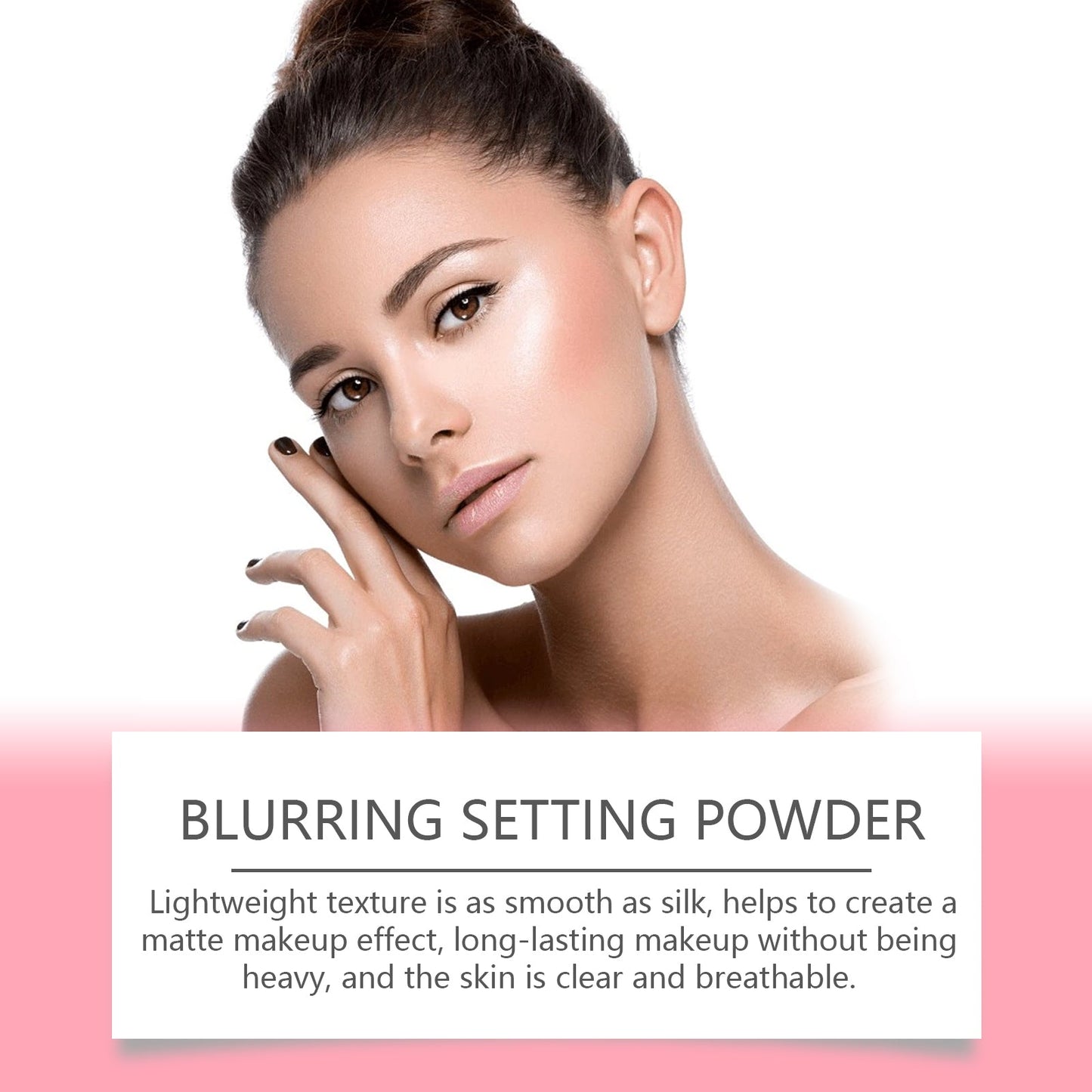 EELHOE Beige Setting Powder with Brush — Matte Finish, Breathable & Long-Lasting Loose Powder