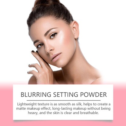 EELHOE Beige Setting Powder with Brush — Matte Finish, Breathable & Long-Lasting Loose Powder